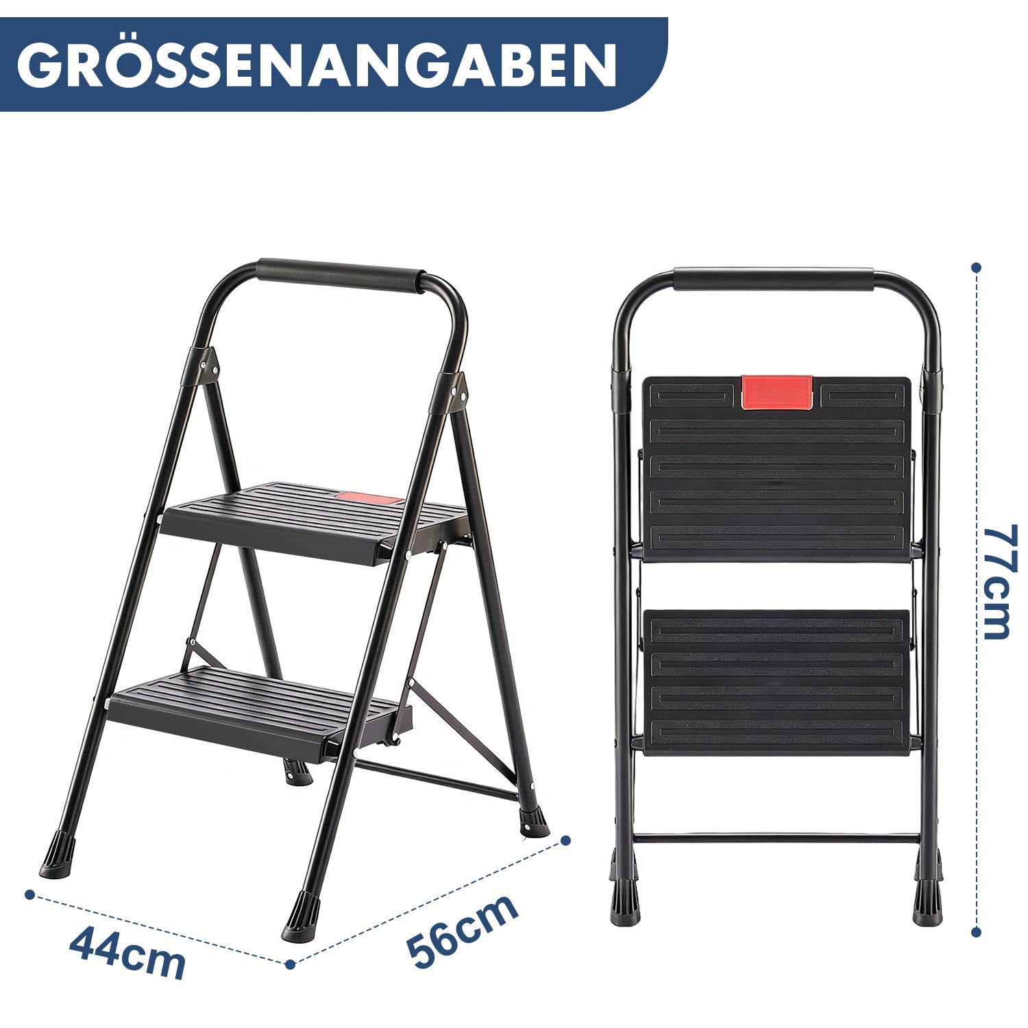 Pro-Klappleiter – Kompakte & Rutschfeste Haushaltsleiter (2 Stufen)