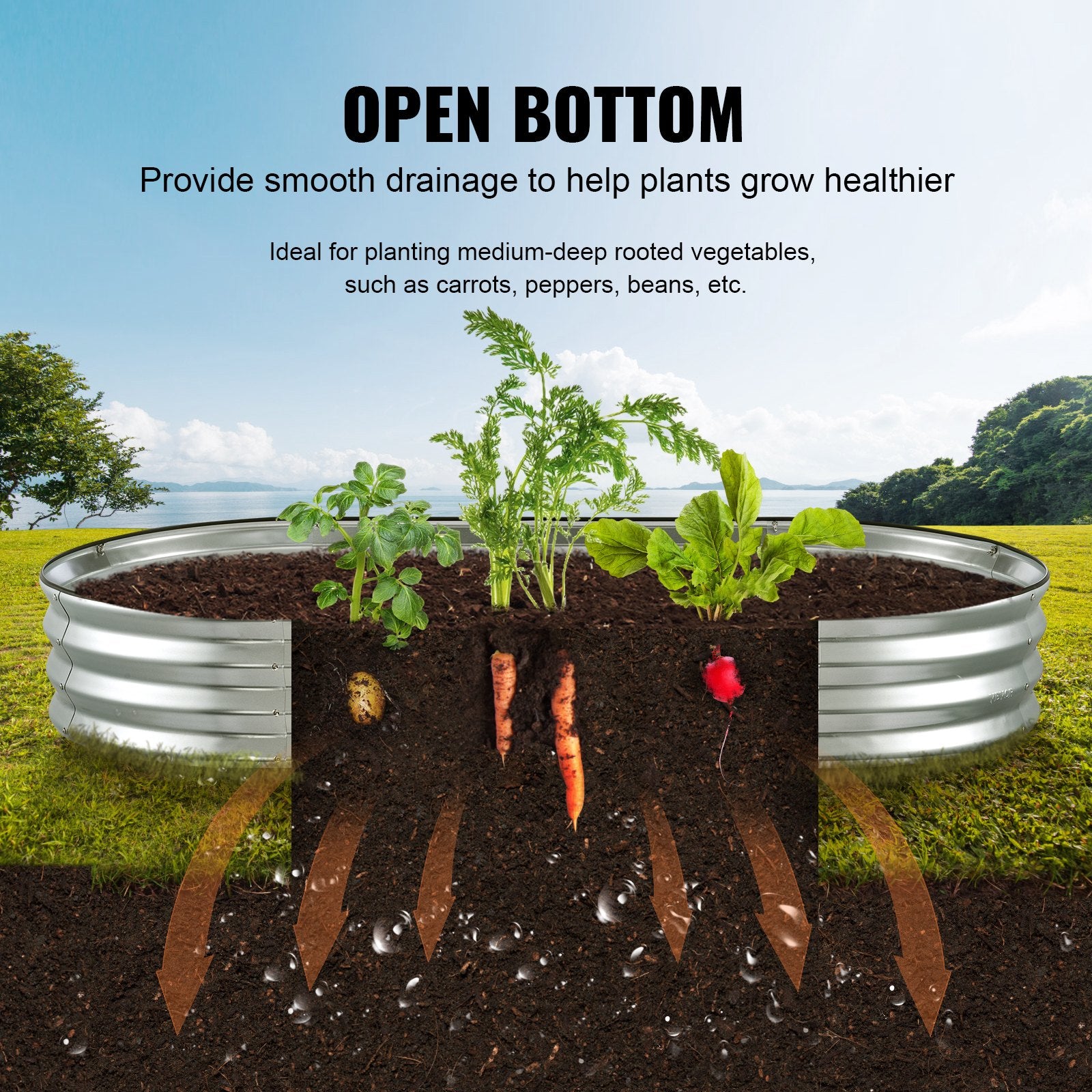 Verzinktes Hochbeet für Garten & Terrasse (180x90x30cm)