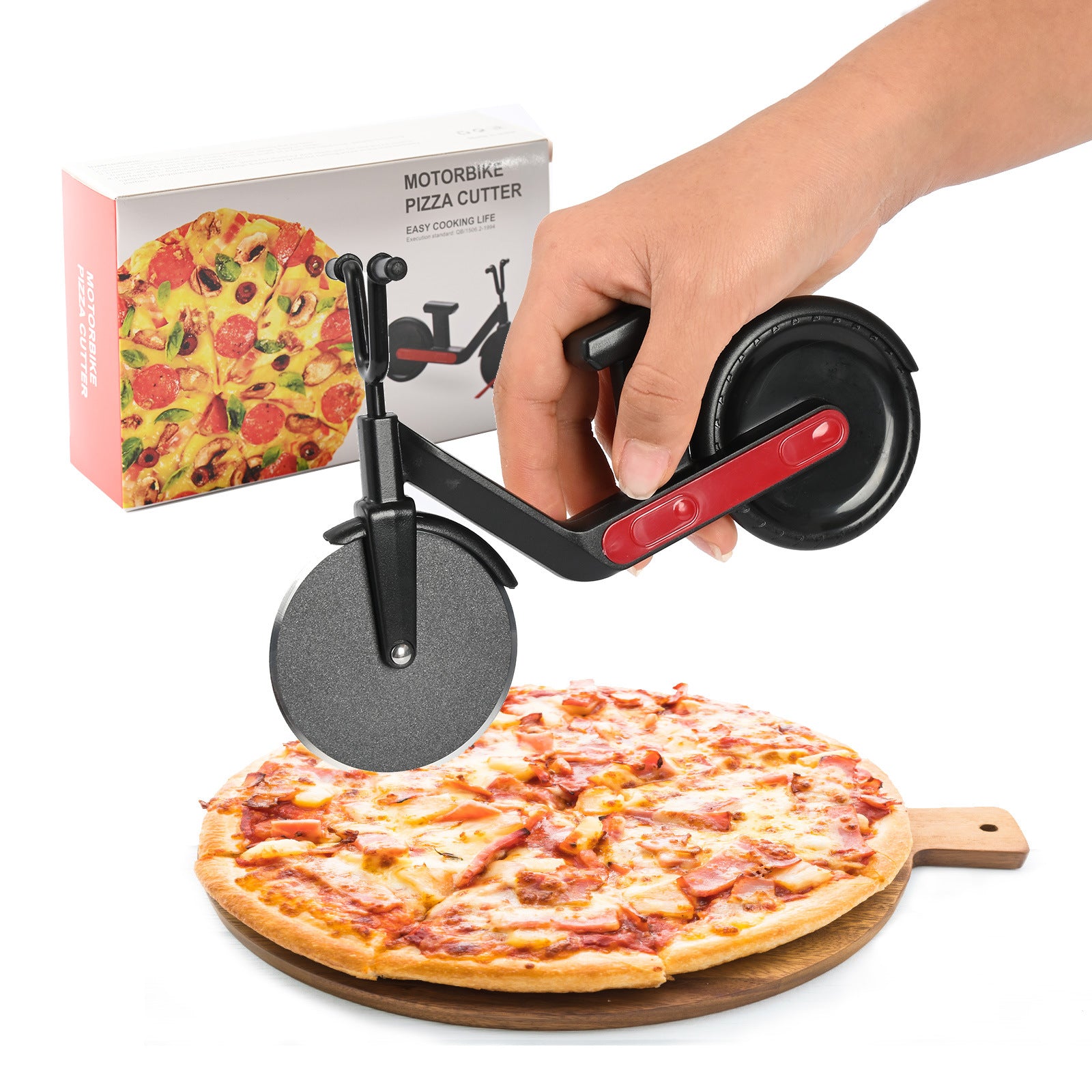 Kreativer Motorrad-Pizzaschneider (Edelstahl)