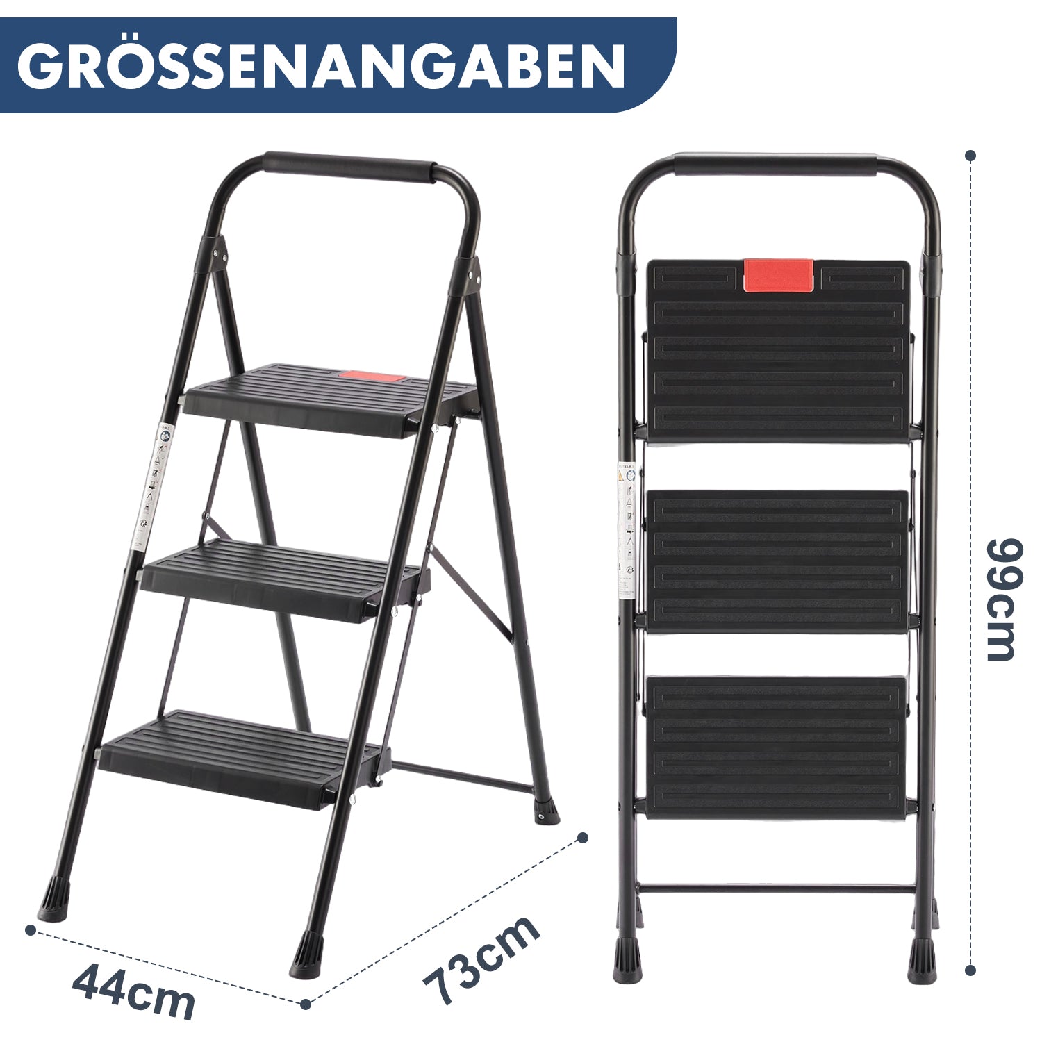 Pro-Klappleiter – Kompakte & Rutschfeste Haushaltsleiter (2 Stufen)