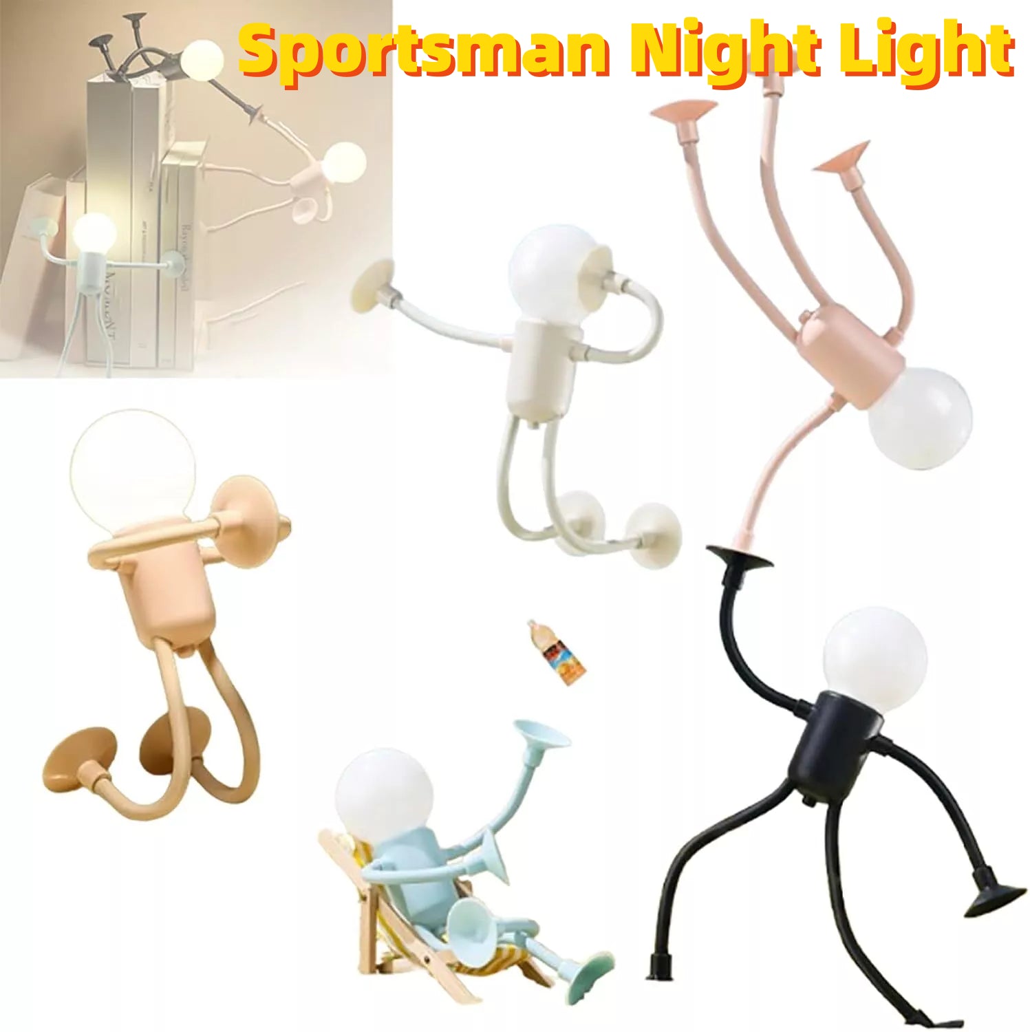 Kreatives Bulb-Man Nachtlicht (Biegsame Deko-Lampe)