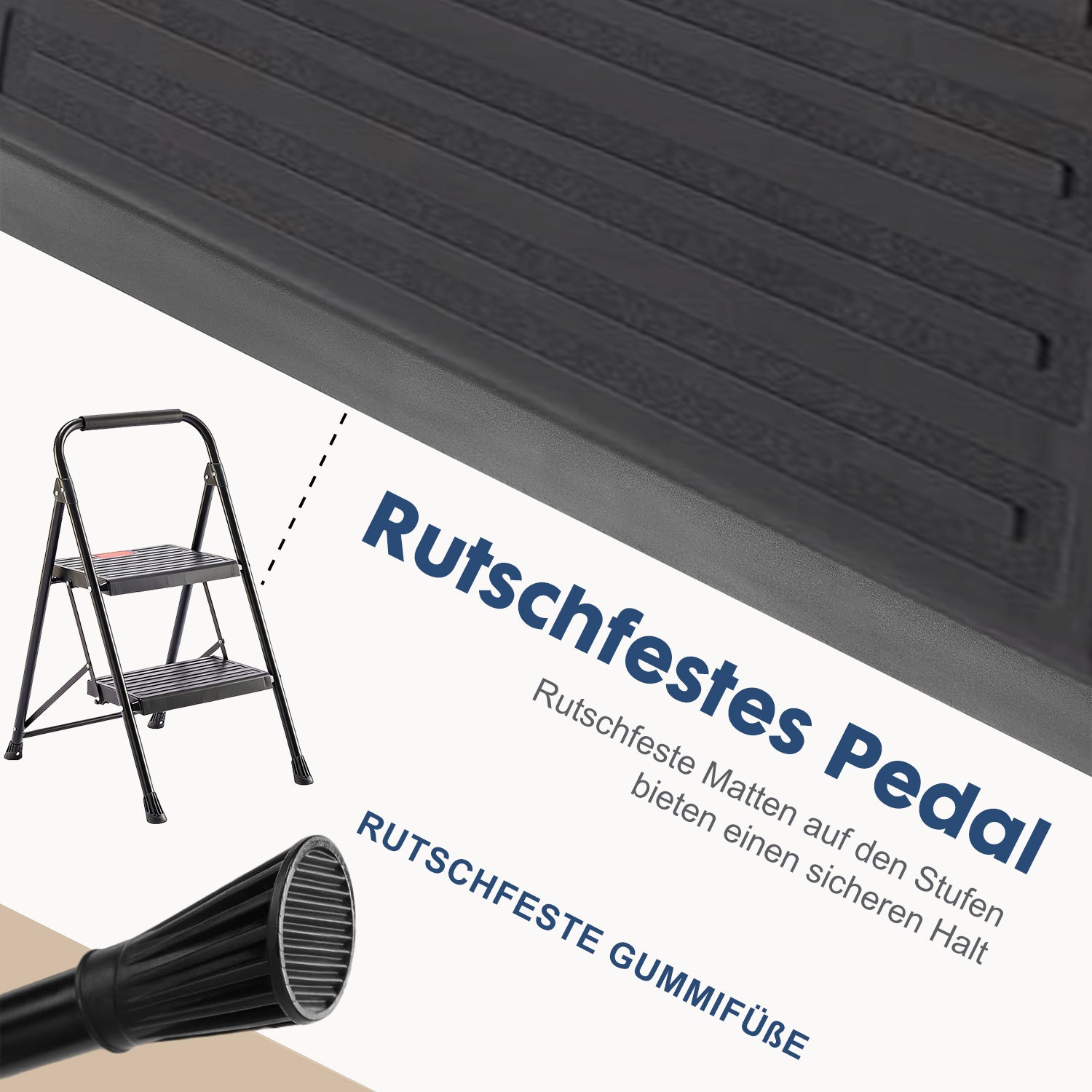 Pro-Klappleiter – Kompakte & Rutschfeste Haushaltsleiter (2 Stufen)
